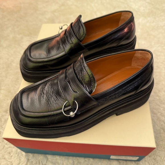 MARNI BLACK PIERCING LOAFERS IN SIZE 37.5 - Picture 6 of 13